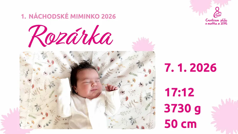 První náchodské miminko roku 2026